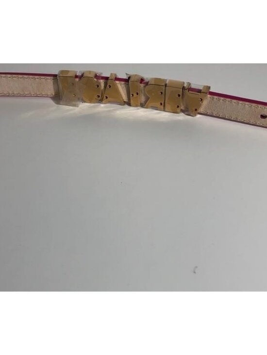 New Authentic Versace Hot Pink Leather Belt with Gold Logo Buckle main image 7